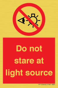 Do not stare at light source
